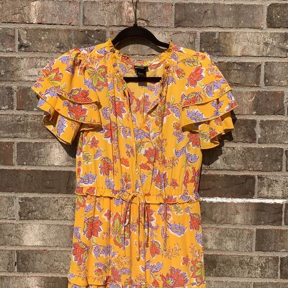 Take 50% OFF- Kate and Lily Floral Yellow Maxi Dress, Size-6 - Picture 3 of 10